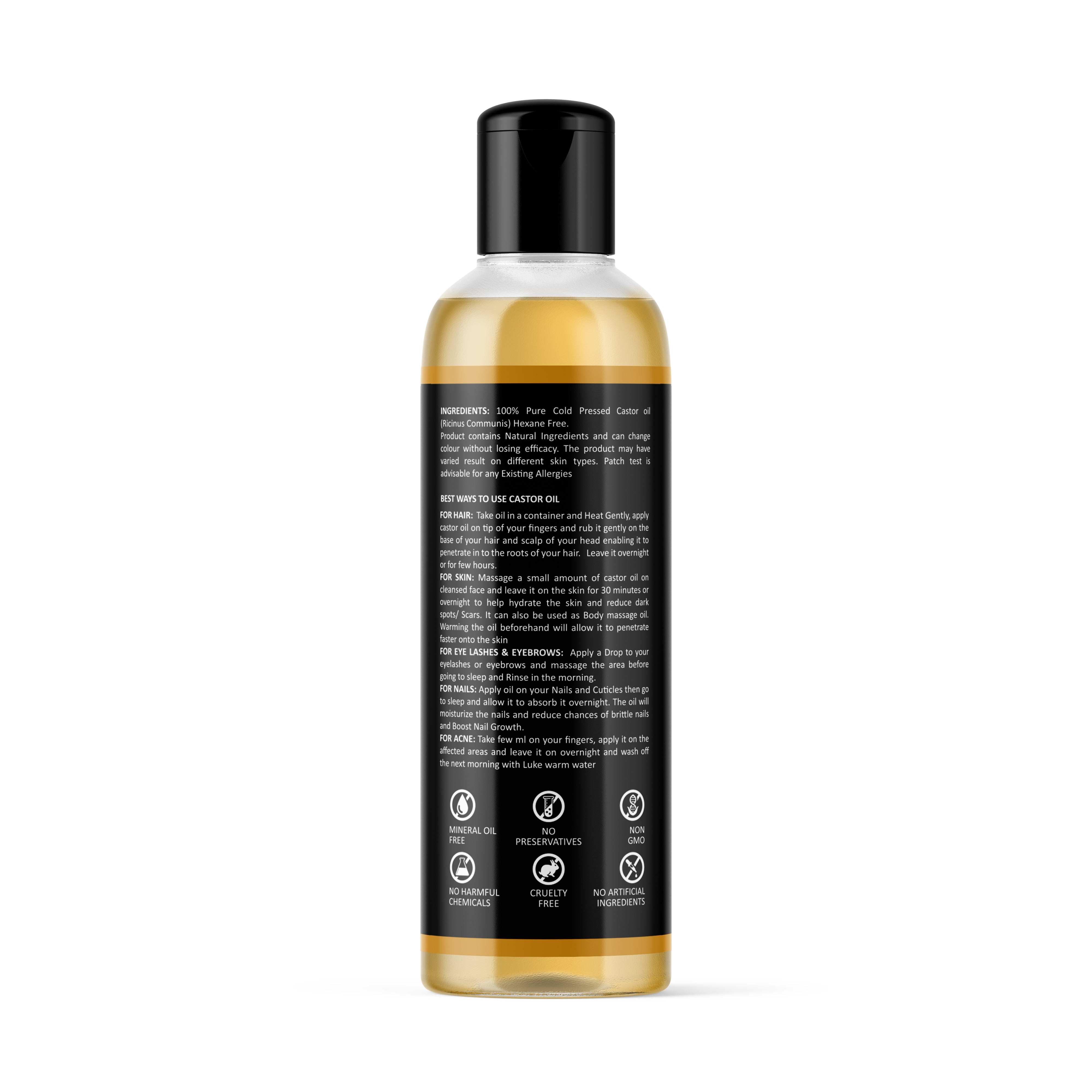 100% Cold Pressed Pure Castor Oil for Hair, Skin, India | Ubuy