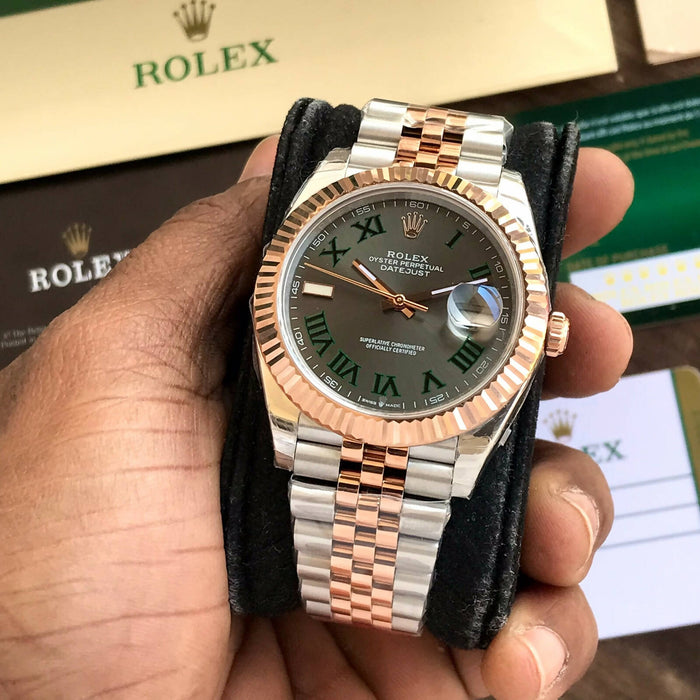 ROLEX MENS DATEJUST 36MM ICED OUT FULLY LOADED GENUINE DIAMONDS GREEN DIAL  WATCH | eBay