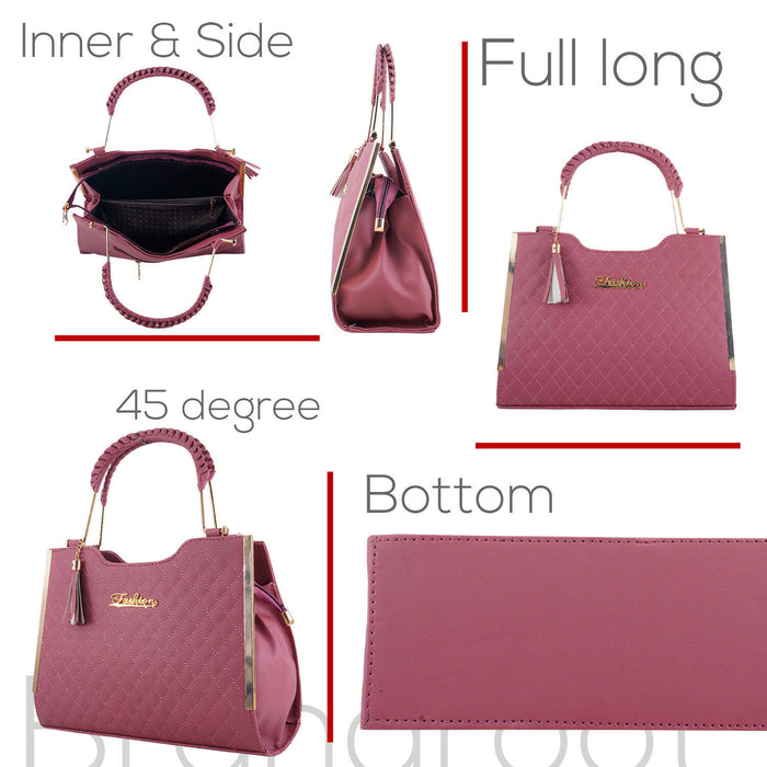 Fashion Faux Leather Hand Bag, Double Handle Zipper Shoulder Bag For Ladies,  Simple Satchel Purse - Walmart.com
