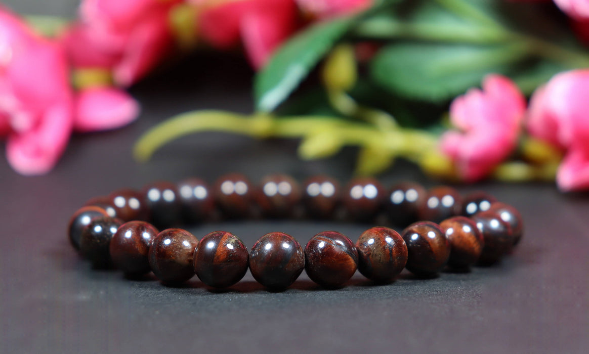 Red Tiger Eye Bracelet For Grounding And Protection